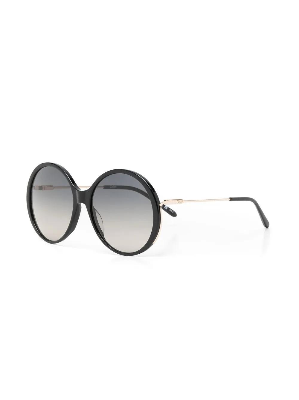 CHLOÉ Runde Sonnenbrille In Black Product Image