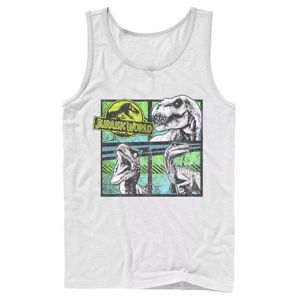 Men's Jurassic World Dinosaurs Group Of 3 Neon Graphic Tank Top,  Product Image