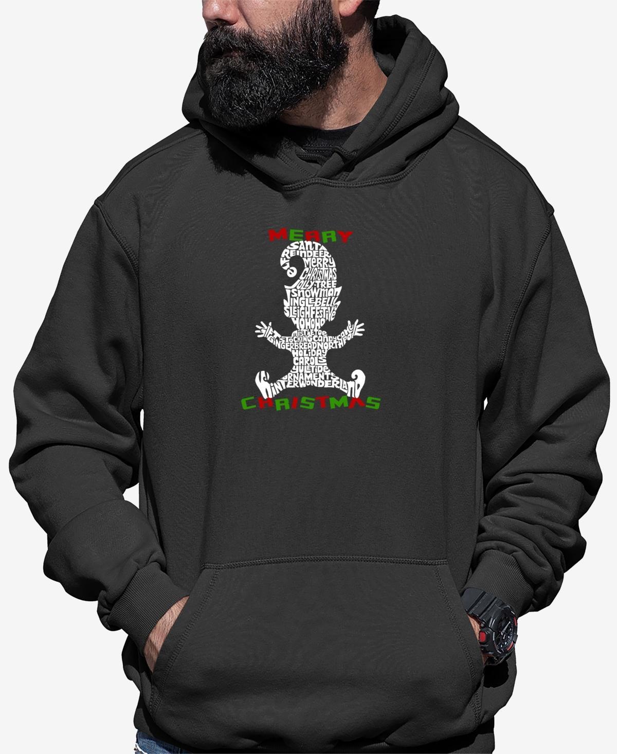 La Pop Art Mens Christmas Elf Word Art Hooded Sweatshirt Product Image