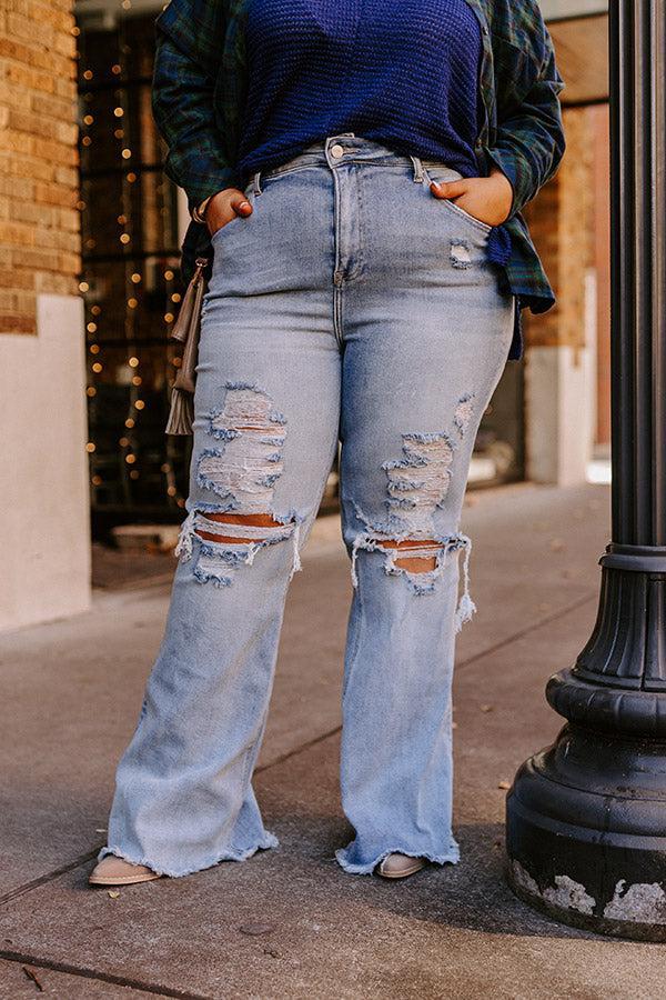 Risen The Aubree High Waist Distressed Flare Curves Product Image