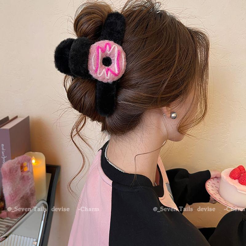 Donut Chenille Acrylic Hair Claw Clip Product Image