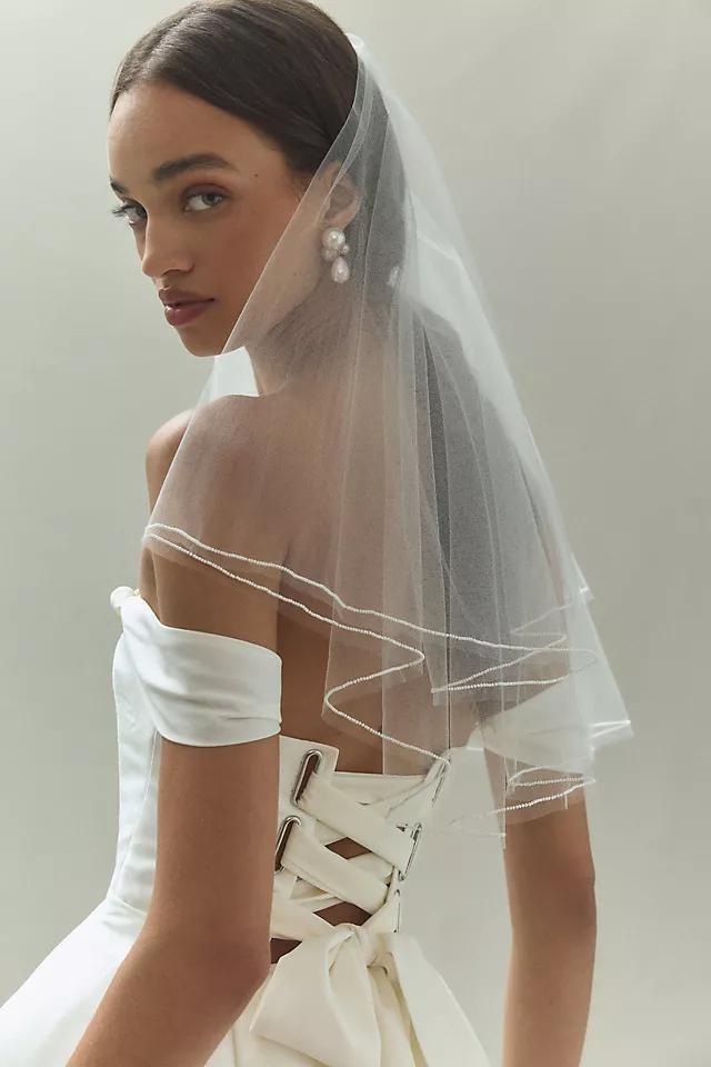 BHLDN Mini Pearl-Trim Veil  Product Image