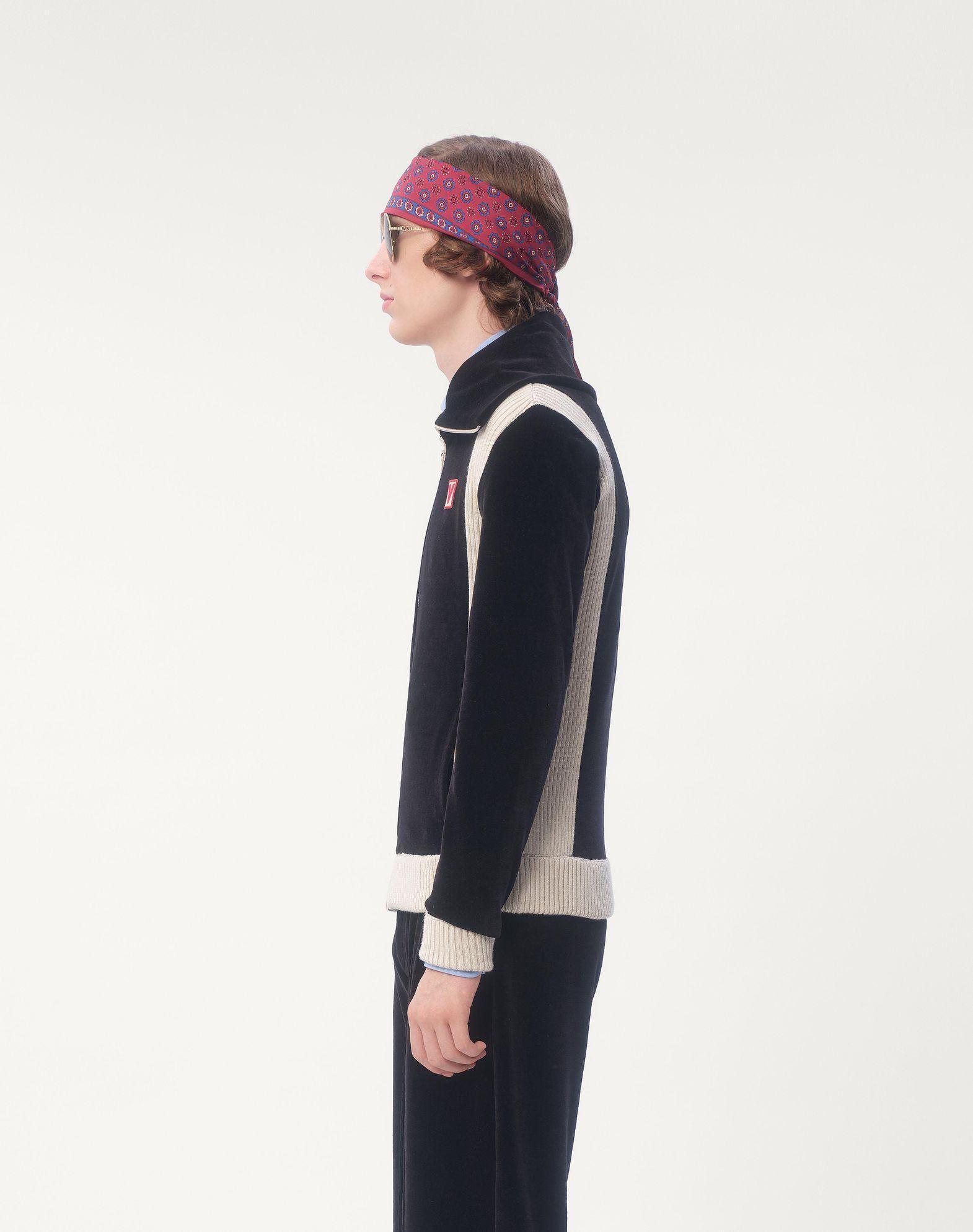 Chez Valentino Turtleneck Chenille Sweatshirt With Zipper And Patch Product Image