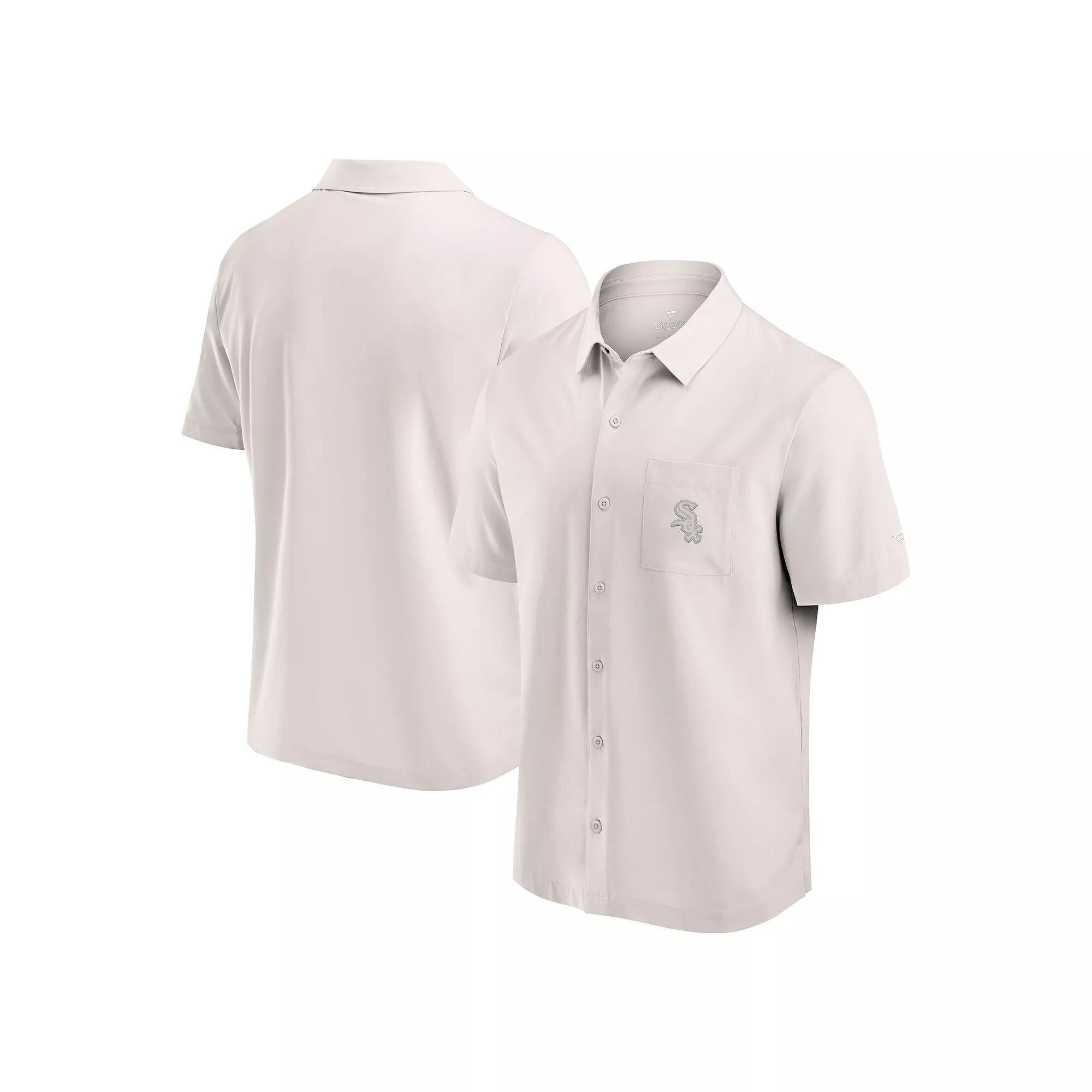 Men's Fanatics Cream Chicago White Sox Front Office Button-Up Shirt, Size: 4XL, Beige Product Image