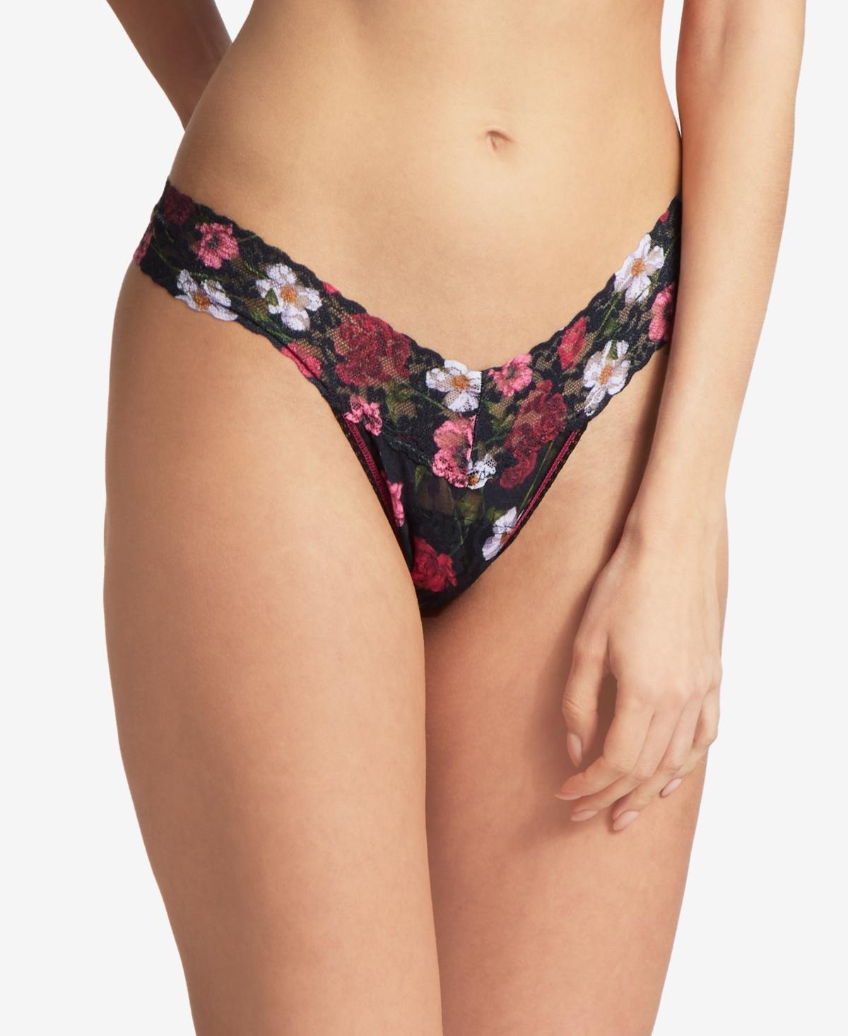 Signature Lace Low Rise Printed Thong Product Image