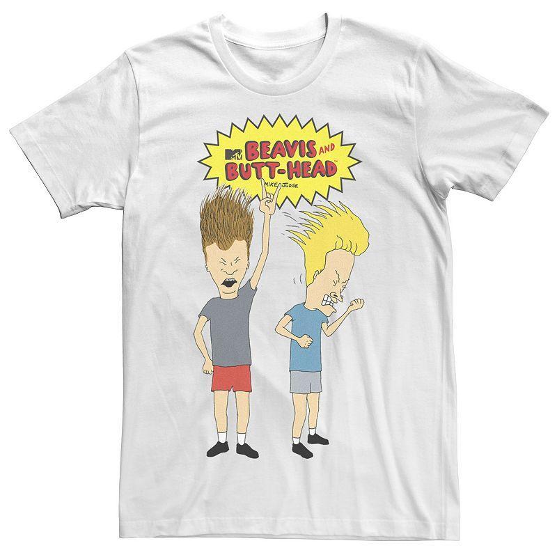 Men's Beavis and Butthead Head Bang Original Logo Tee, Size: XXL, White Product Image