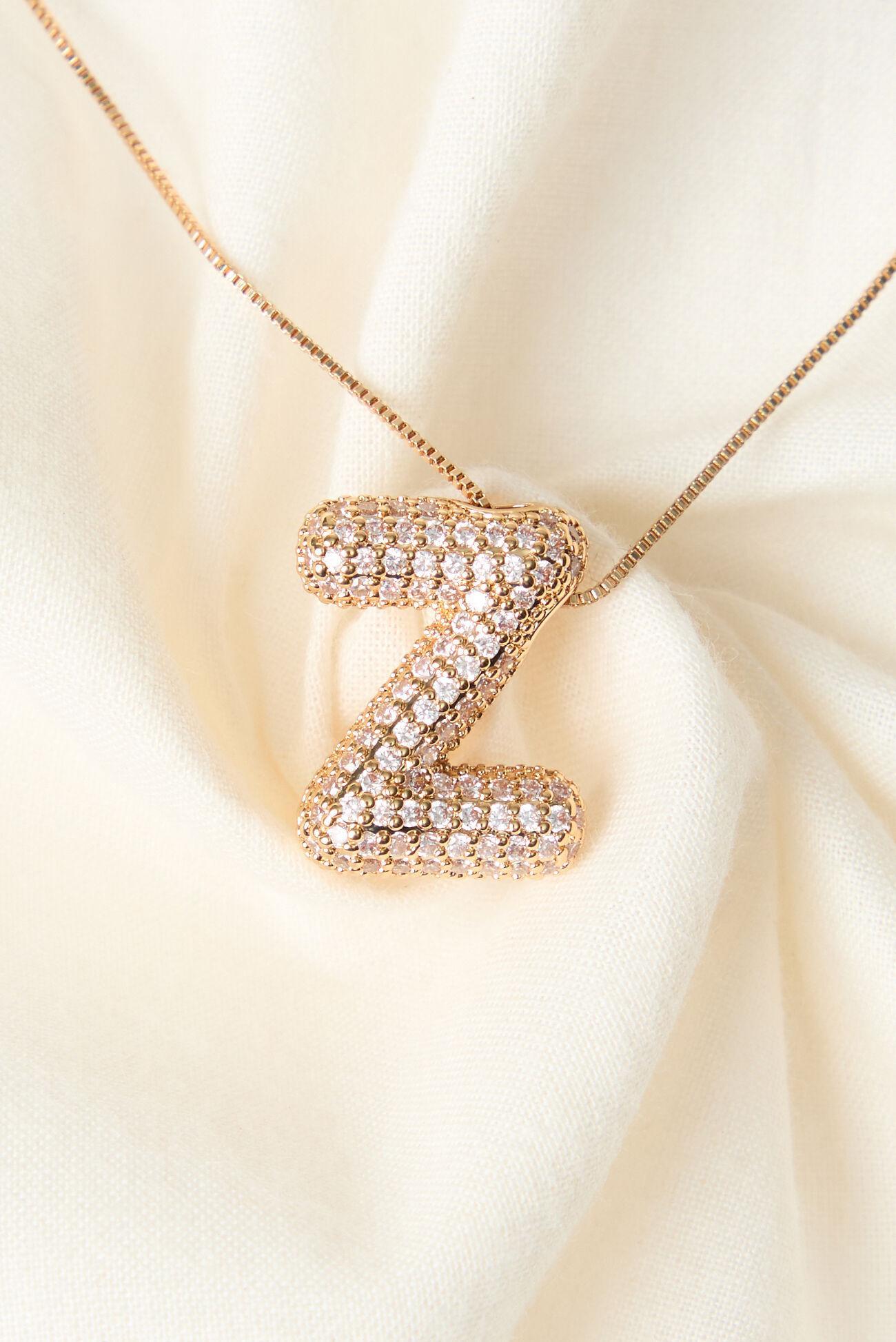 18K Gold Monogram Charm Necklace - Z Product Image