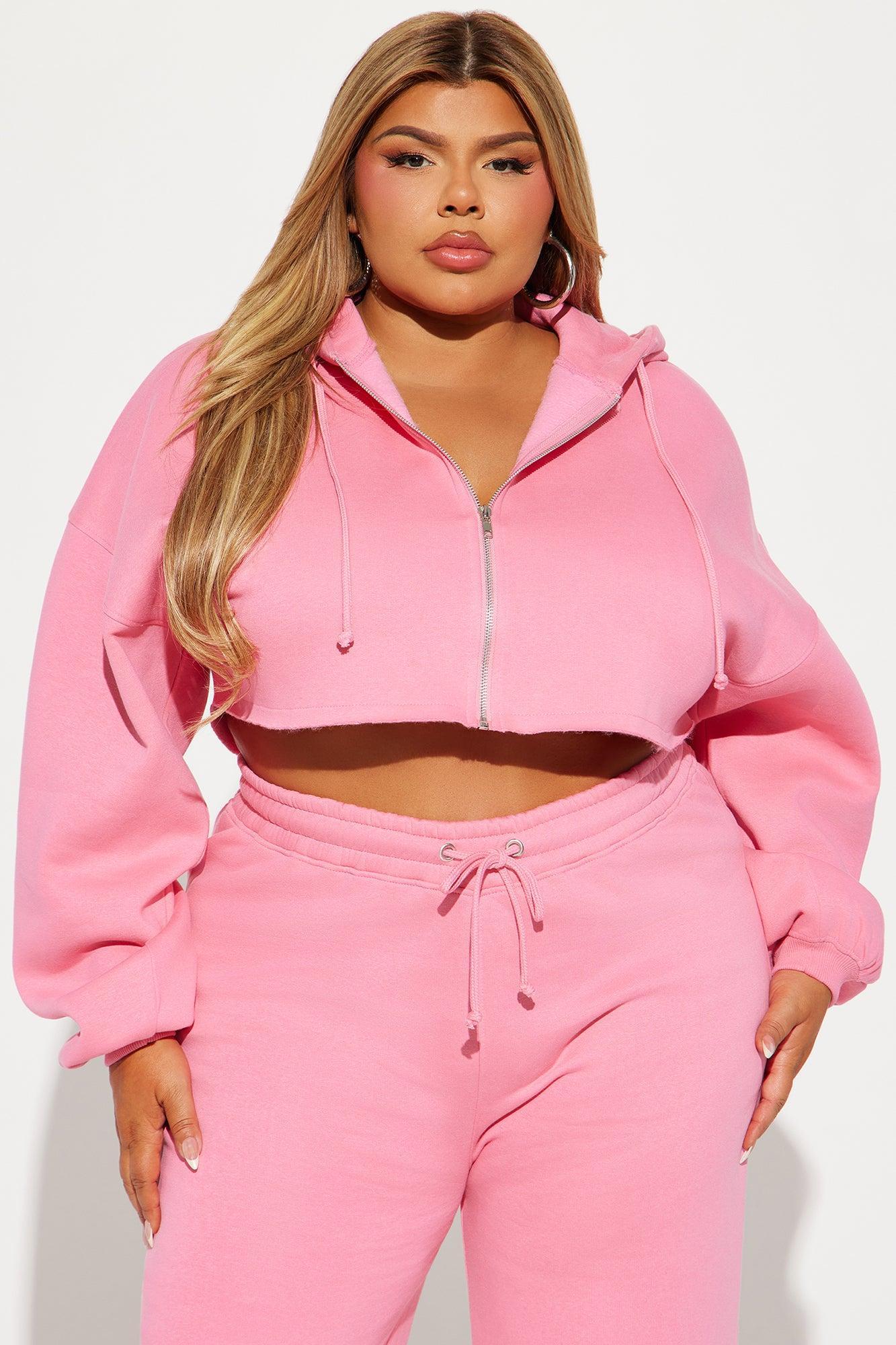 On The Go Fleece Pant Set - Pink Product Image