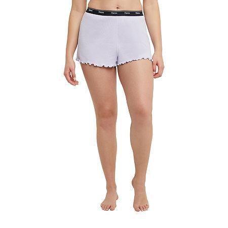 Hanes Originals Womens Rib Lounge Shorts, Lettuce Edge Red River Clay XL Product Image