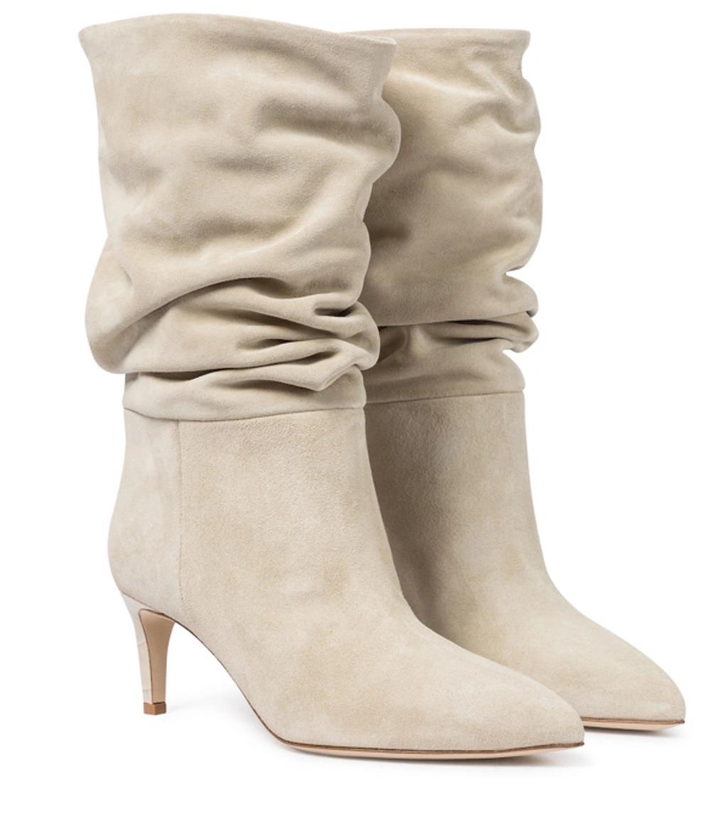 60mm Slouchy Suede Boots In Beige Product Image