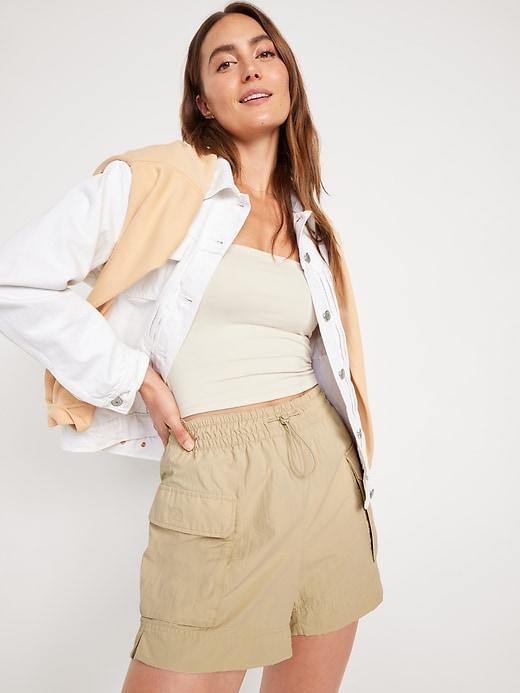 High-Waisted Cargo Utility Shorts -- 5-inch inseam Product Image