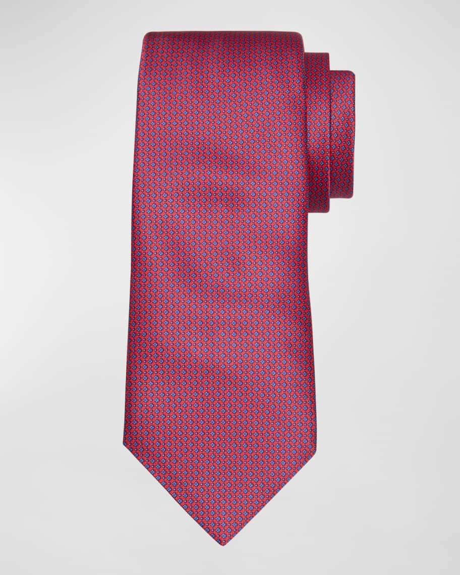 Men's Micro-Grid Silk Tie Product Image