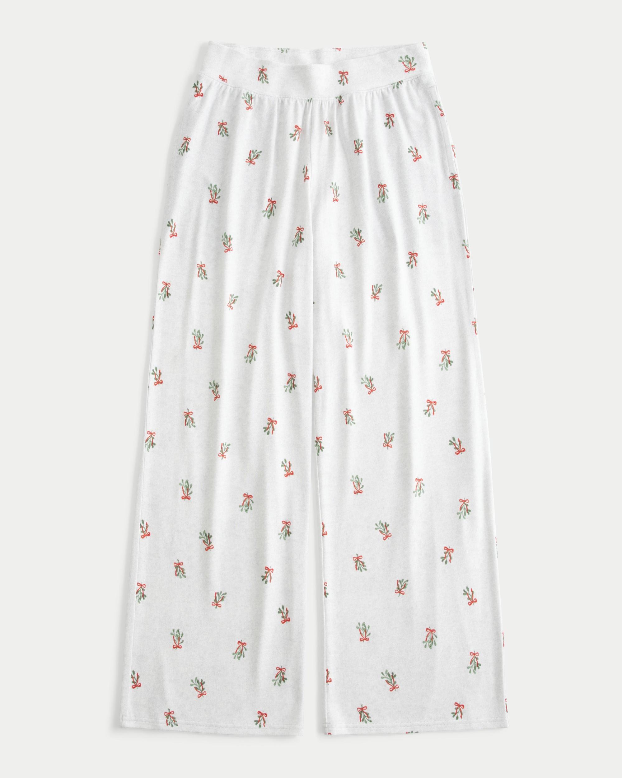 Cozy Wide-Leg Pajama Pants Product Image
