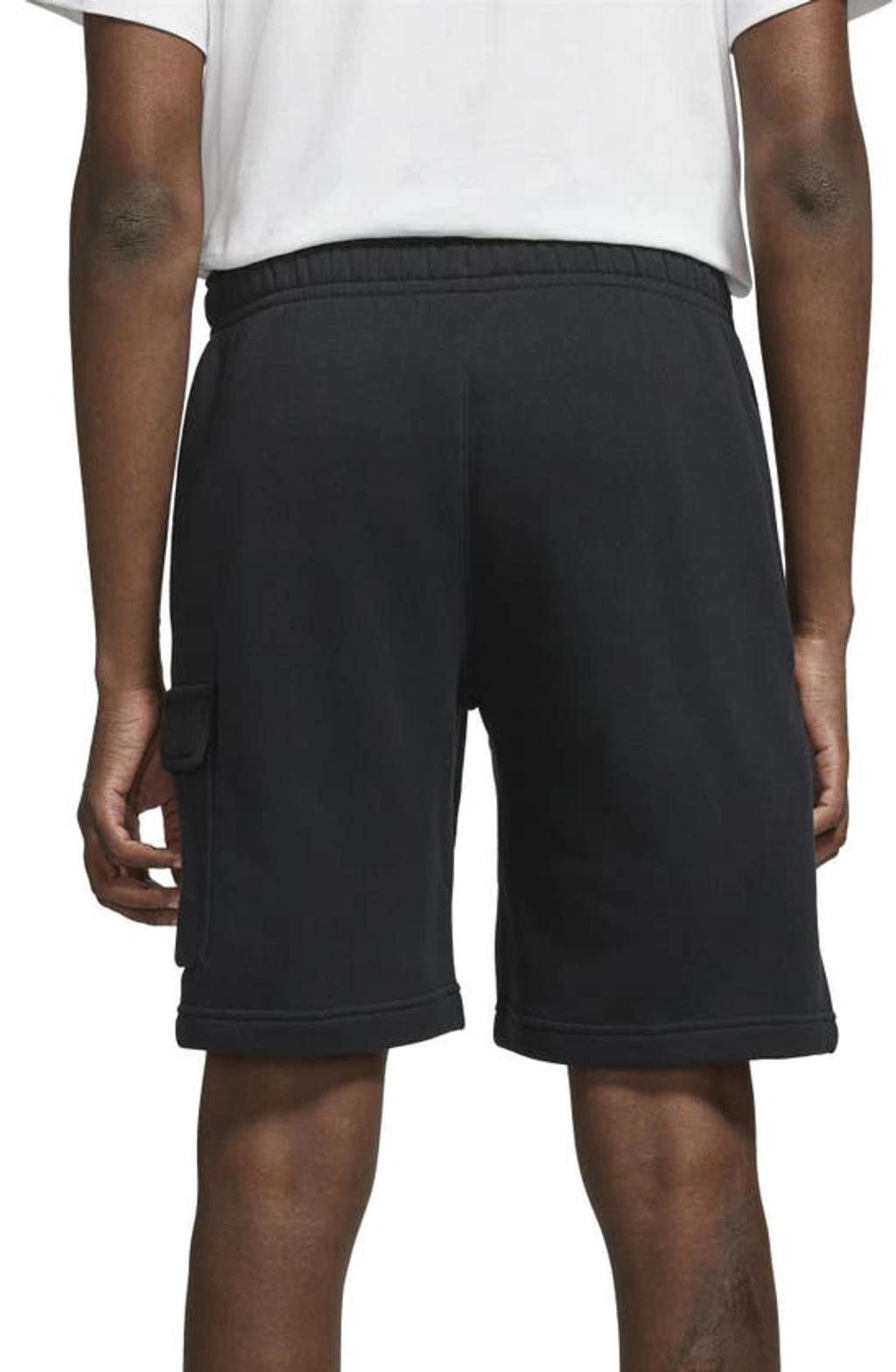 NIKE Sportswear Club Wide-leg Cotton-blend Jersey Cargo Shorts In Black/black/white Product Image