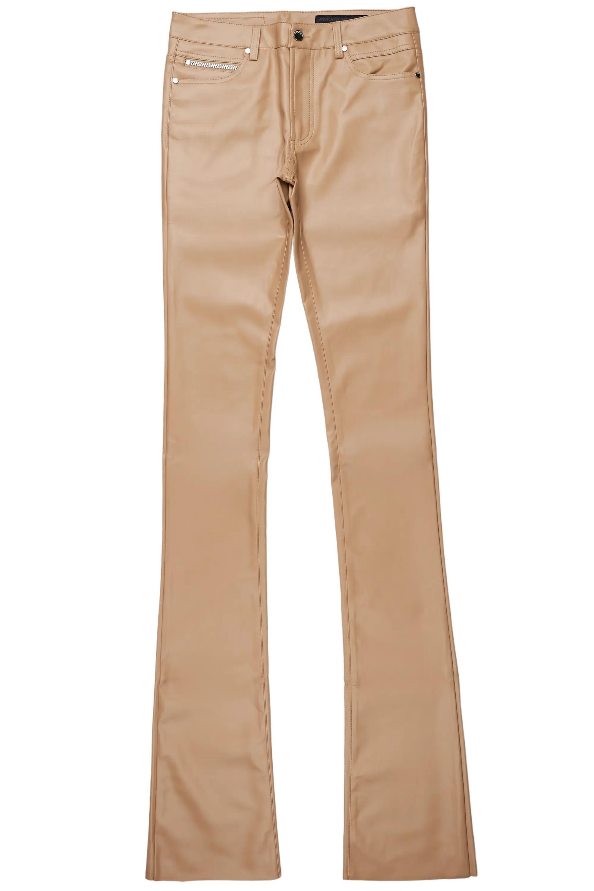 Ricky Tan Super Stacked Faux Leather Pant Male Product Image