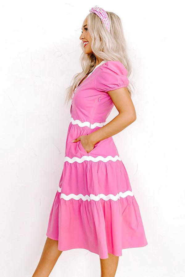 The Westerly Midi Dress In Bubblegum Pink Product Image