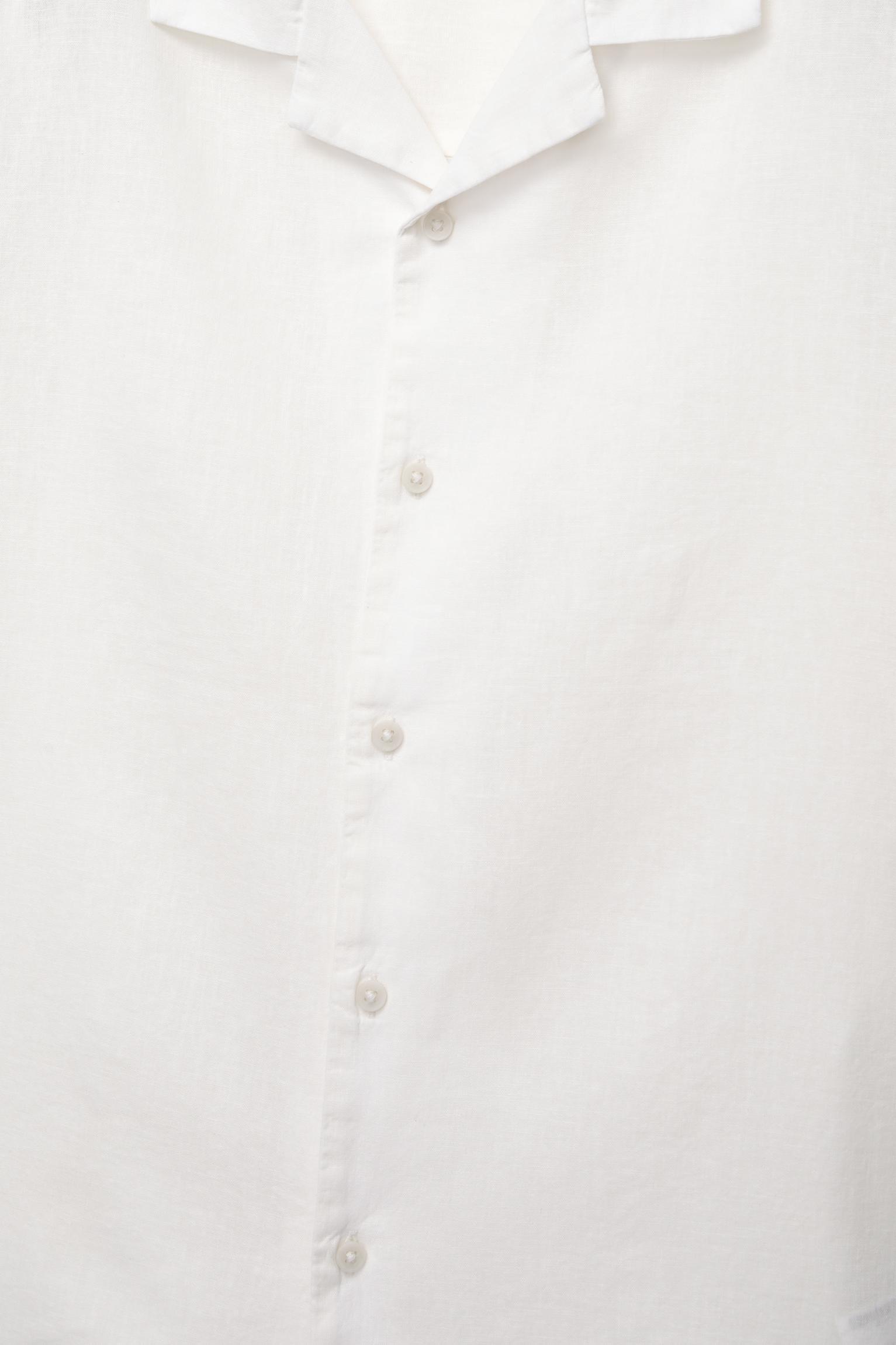 Short sleeve linen blend shirt Product Image