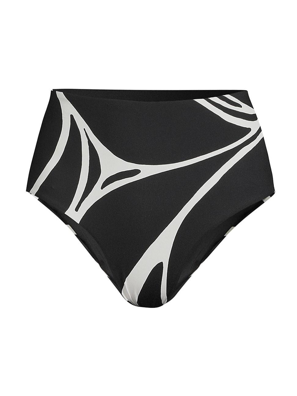 Womens Elisa Abstract High-Rise Bikini Bottoms Product Image