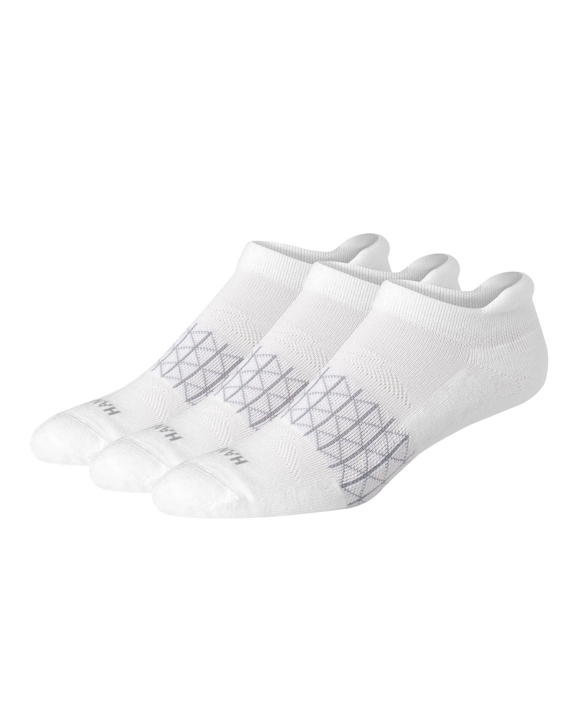 Hanes Absolute Active Mens Cushioned Heel Shield Socks, Shoe Sizes 6-12, 3-Pairs White 10-13 Product Image