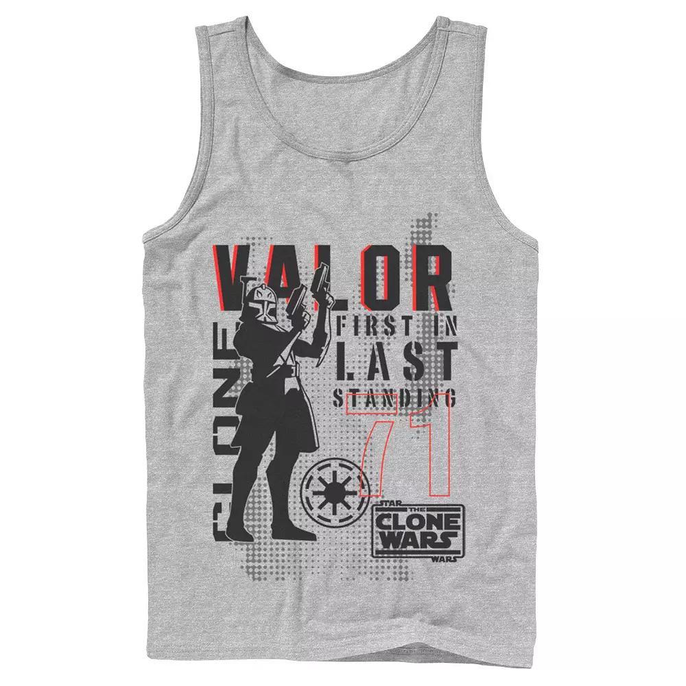 Men's Star Wars: Clone Wars Valor First In Last Standing Tank Top, Size: Large, Athletic Grey Product Image