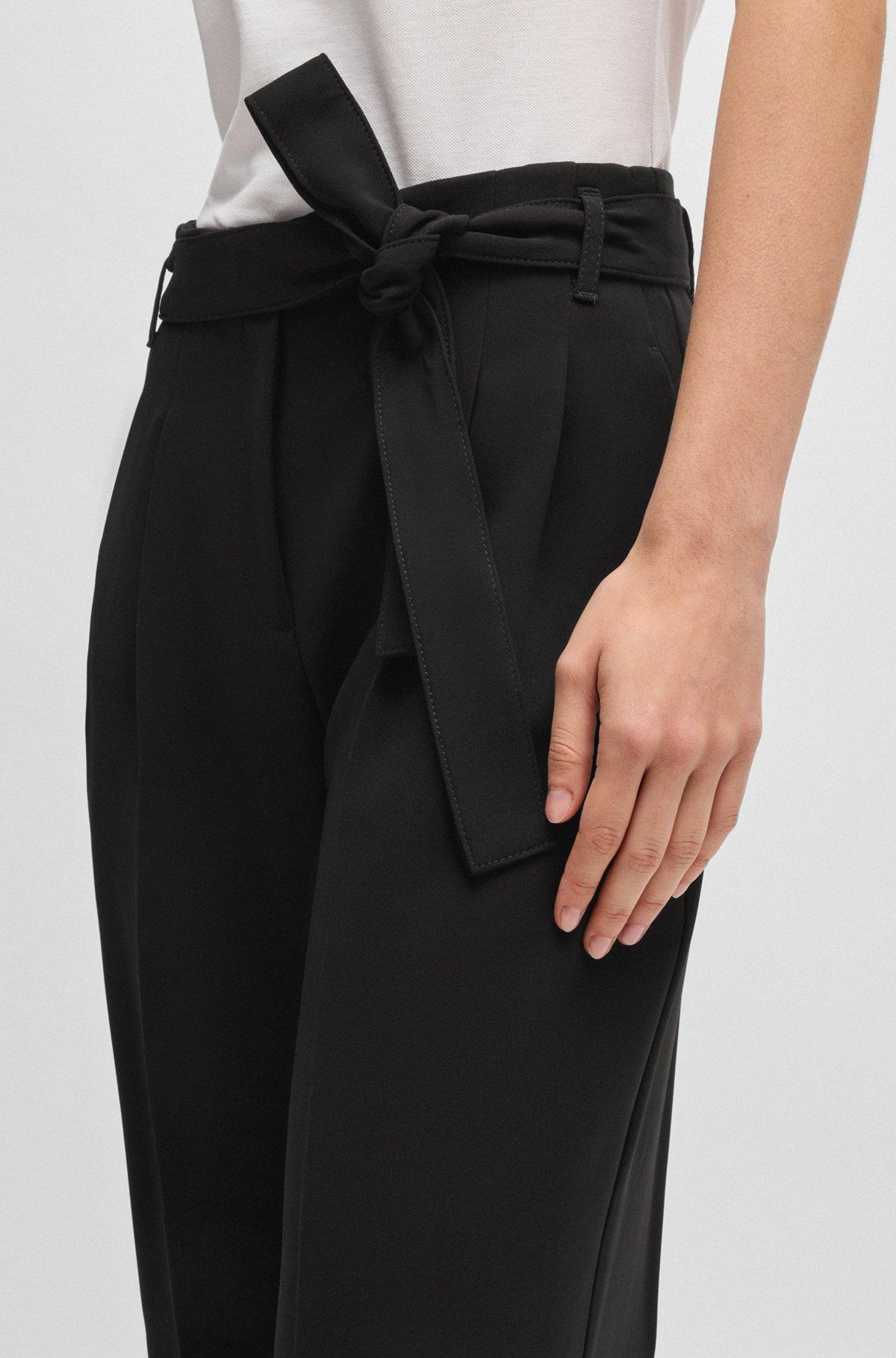 Relaxed-fit trousers in crease-resistant crepe Product Image
