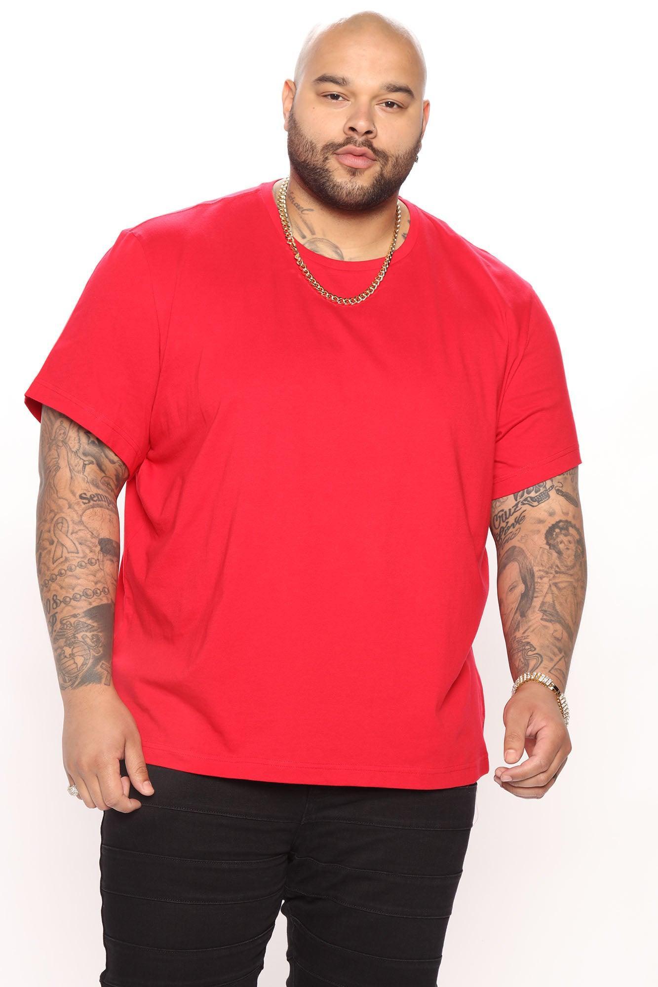 Essential Short Sleeve Crew Tee - Red Product Image
