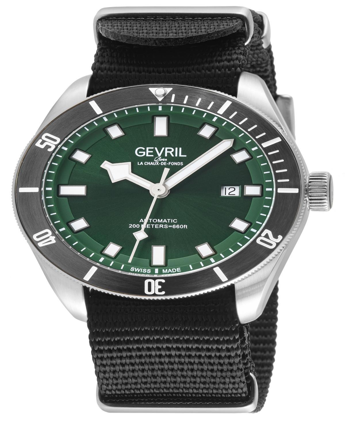 Gevril Mens Yorkville Black Nylon Watch 43mm Product Image