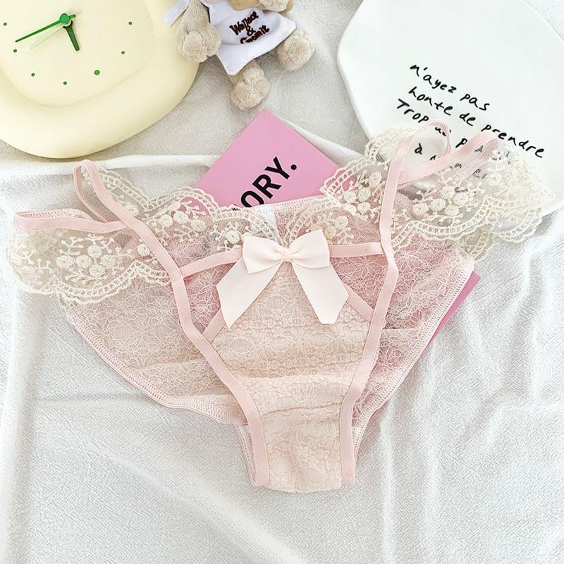 Lace Bowknot Panty Product Image