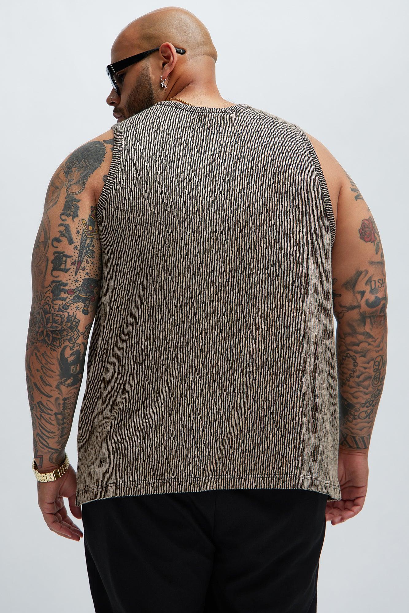 Leon Textured Tank - Taupe/combo Product Image
