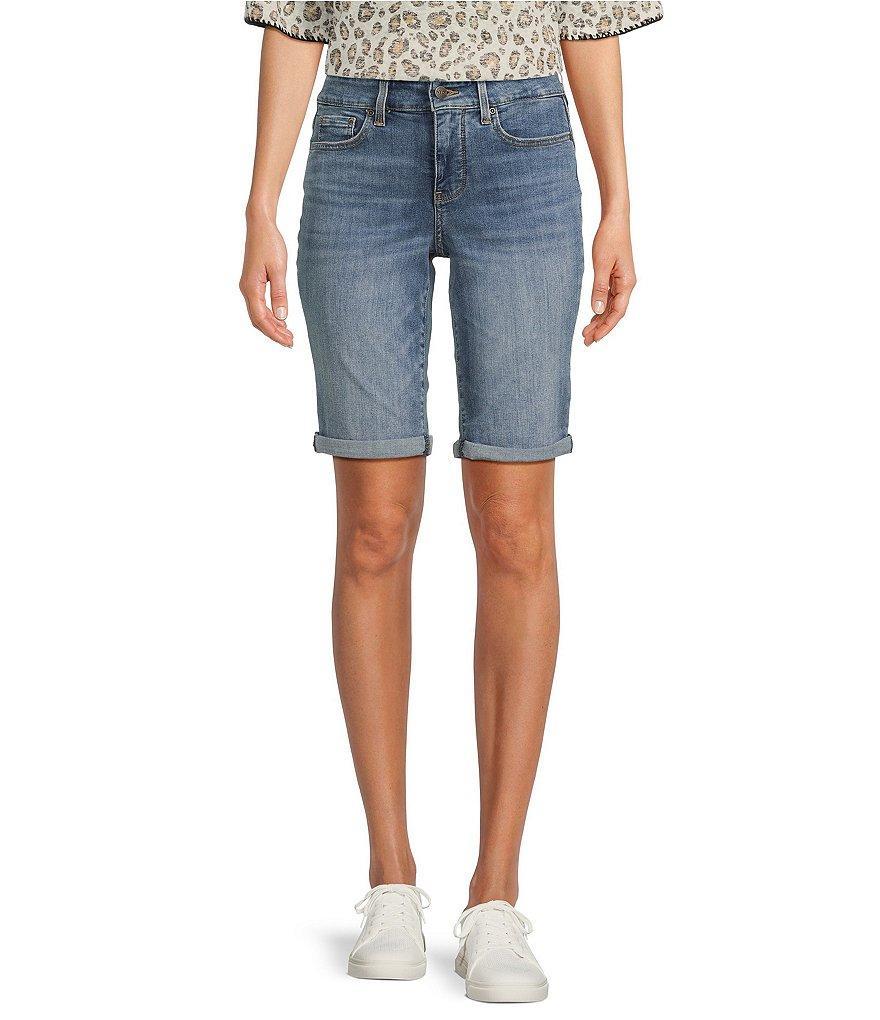 NYDJ Briella Stretch Denim Lift Tuck® Mid Rise Roll Cuff Shorts Product Image