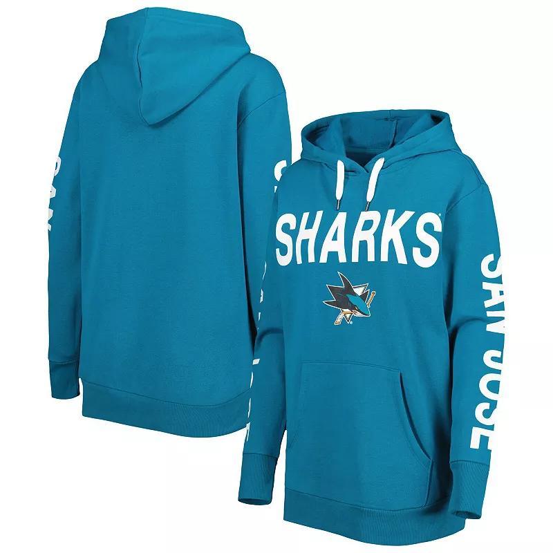 Women's G-III 4Her by Carl Banks Teal San Jose Sharks Extra Inning Pullover Hoodie, Size: Small, Sks Blue Product Image