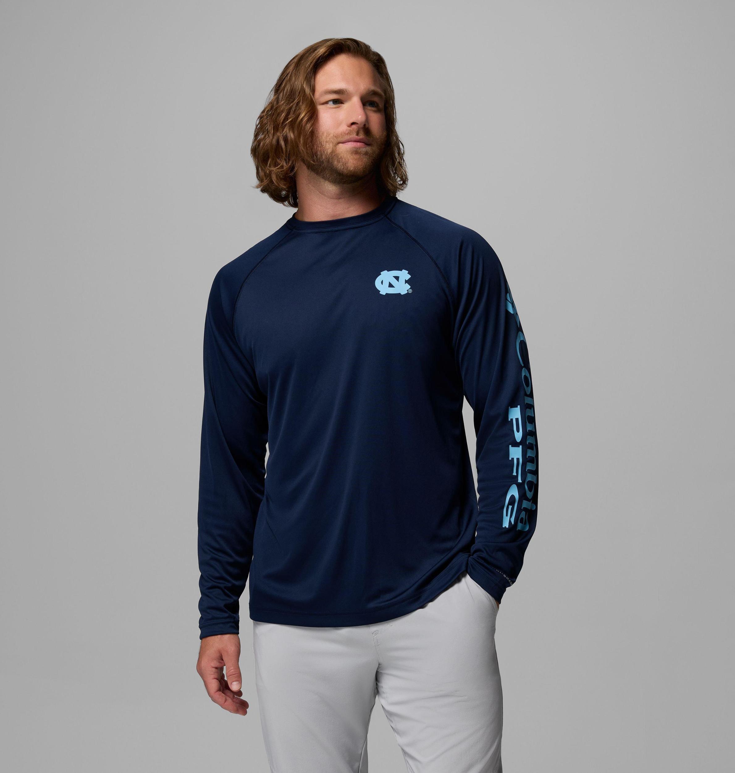 Columbia Mens Collegiate PFG Terminal Tackle Long Sleeve Shirt - North Carolina- Product Image