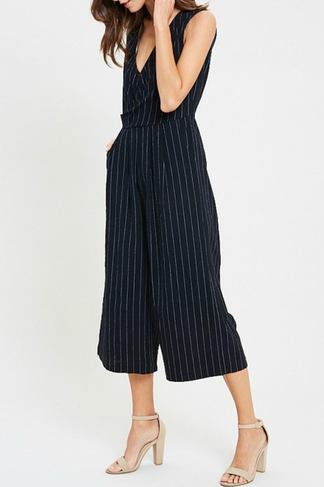 Cropped Pinstripe Jumpsuit Product Image