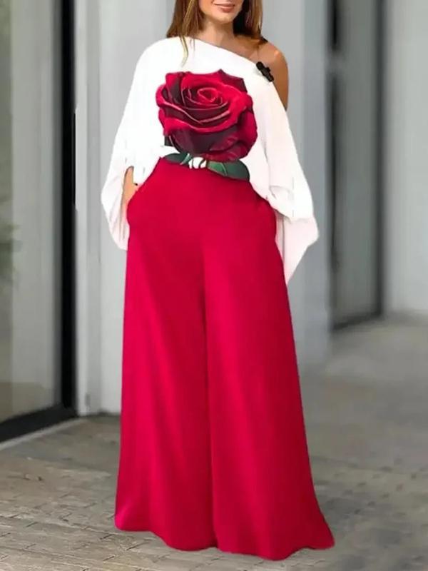 High Waisted Loose Pockets Solid Color Pants Trousers Product Image