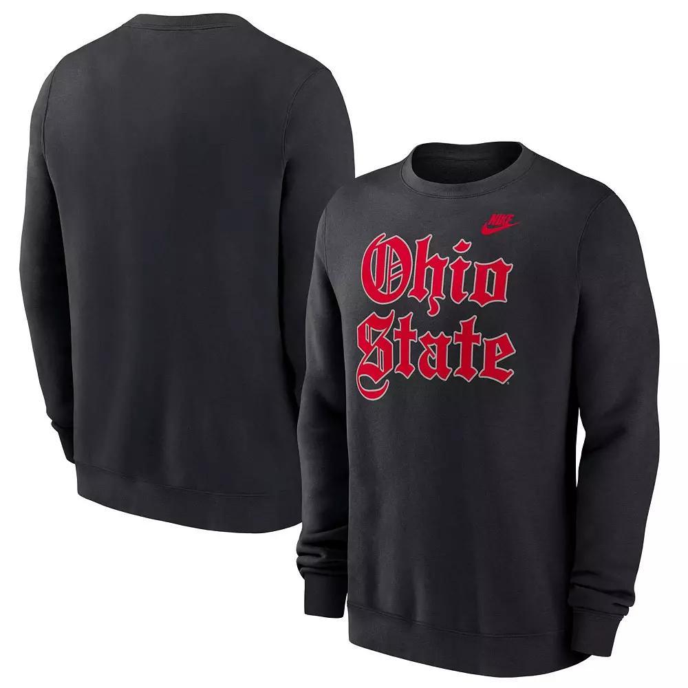 Men's Nike Black Ohio State Buckeyes Old English Fleece Sweatshirt, Size: Medium Product Image