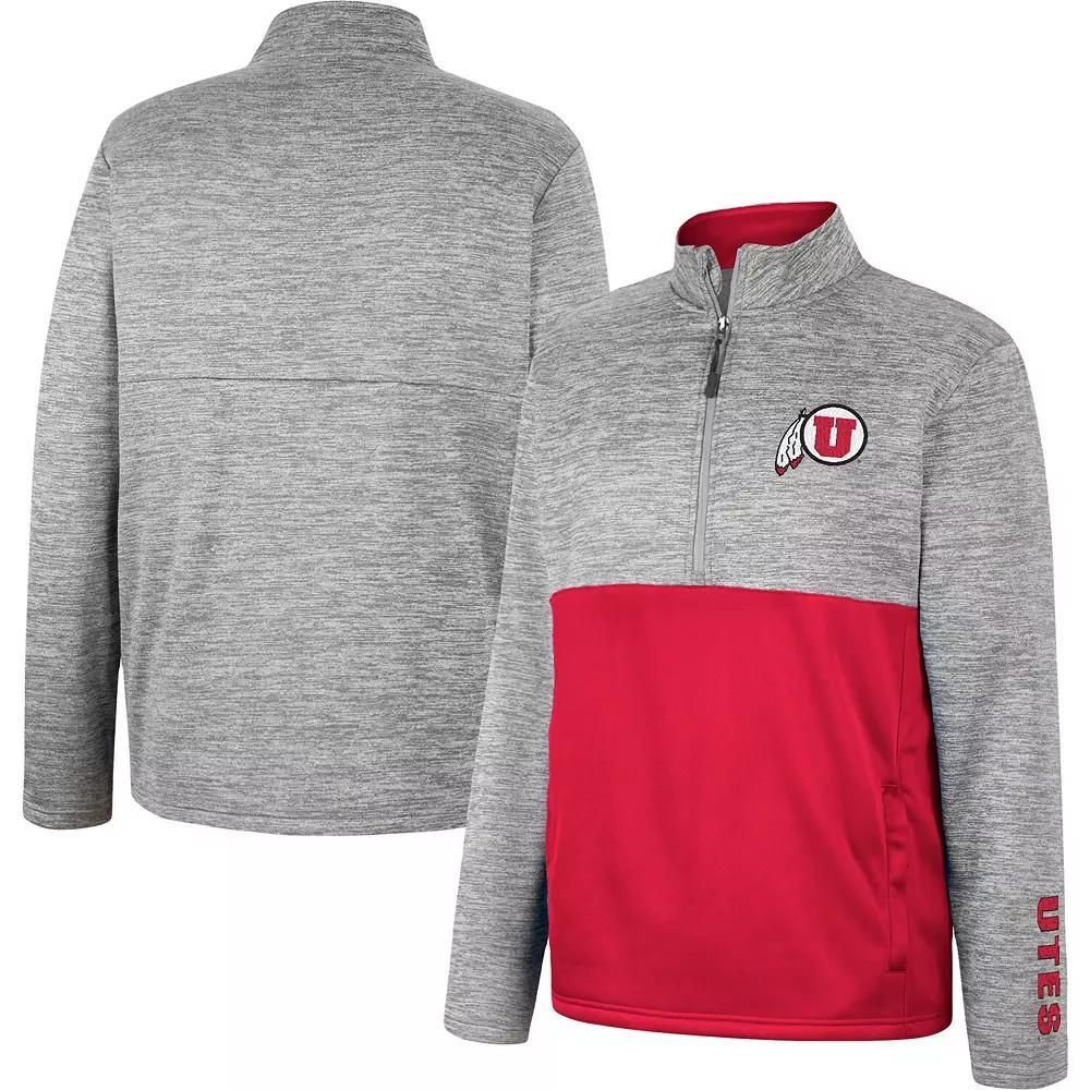 Men's Colosseum Gray Utah Utes John Half-Zip Jacket, Size: Medium, Ute Grey Product Image