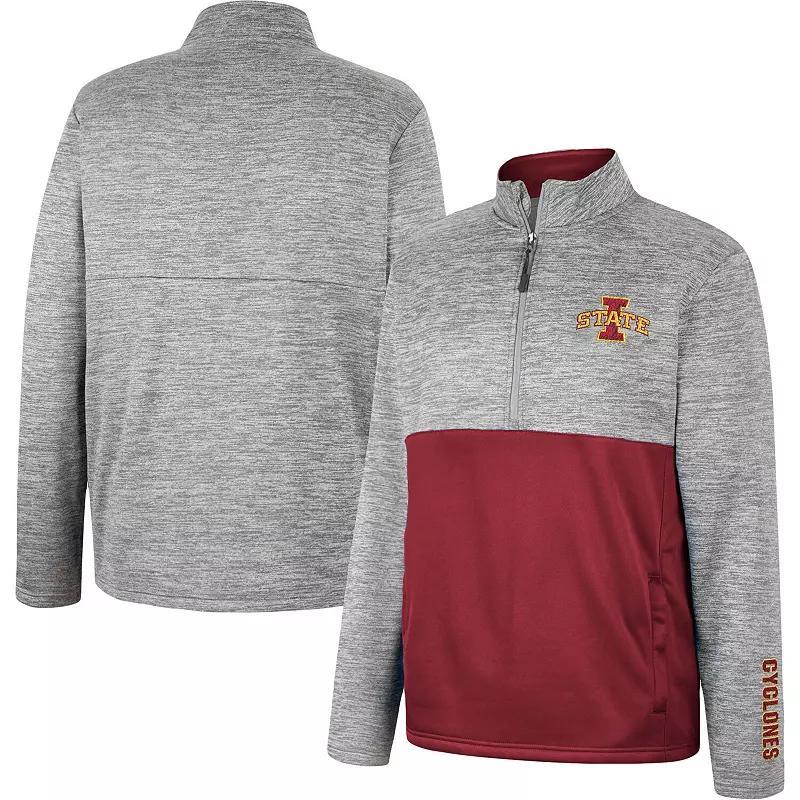 Men's Colosseum Gray Iowa State Cyclones John Half-Zip Jacket,  Product Image