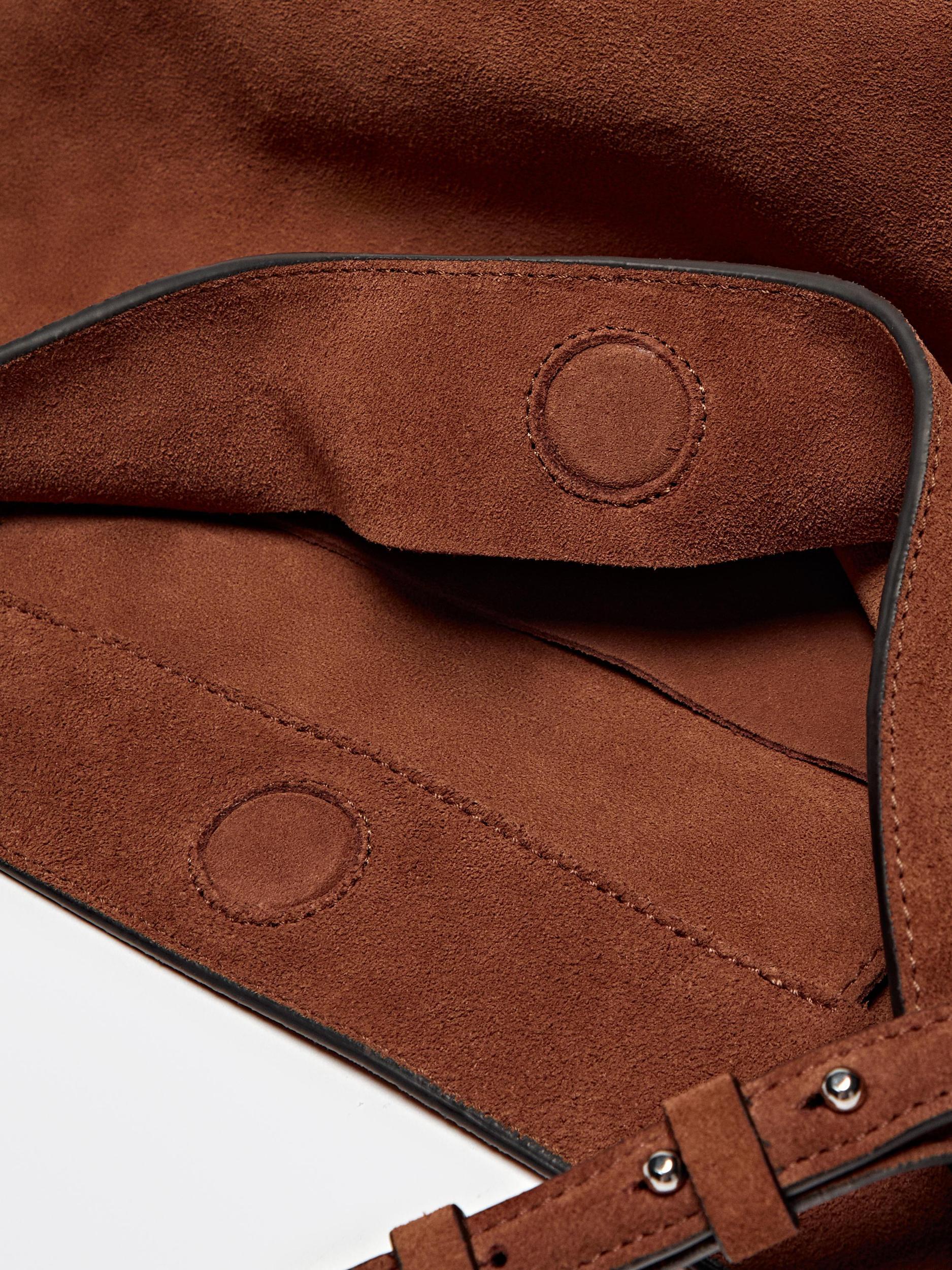 Split suede leather bucket bag Product Image