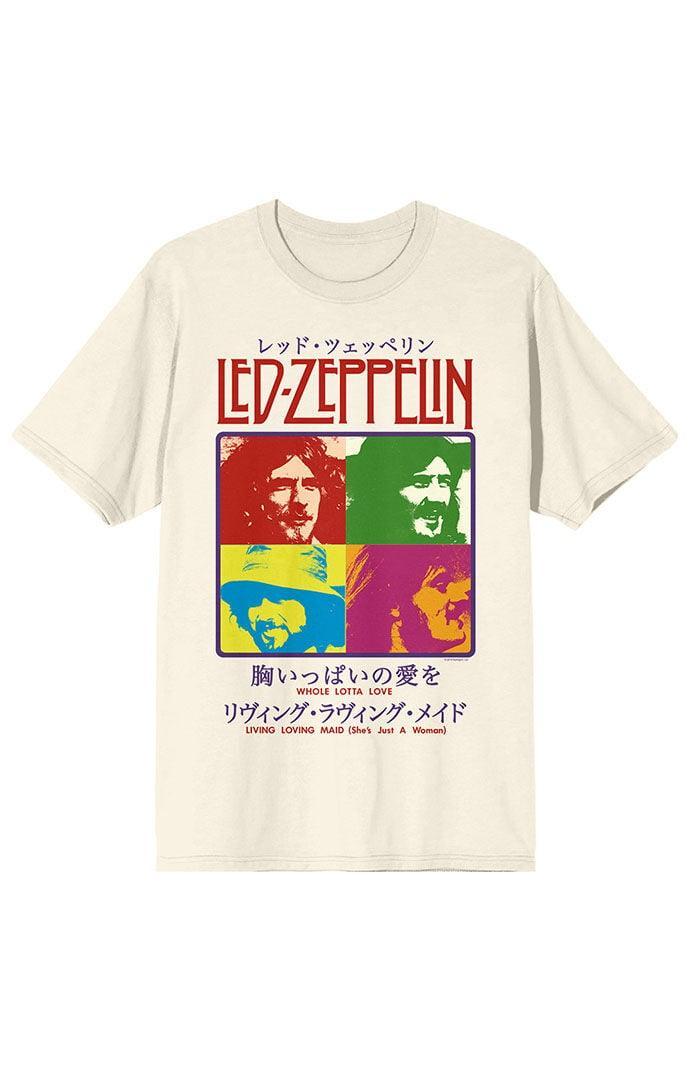 Men's Led Zeppelin Colorful Portraits Japanese Graphic Tee, Size: XXL, Beige Product Image