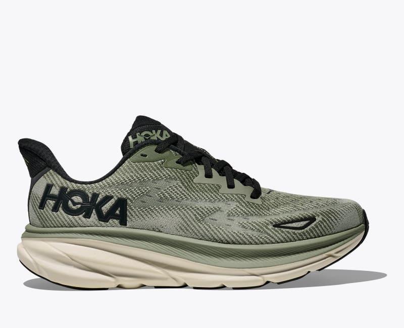 HOKA Mens Clifton 9 Shoes in Harbor Mist/Black, Size 10.5 Product Image