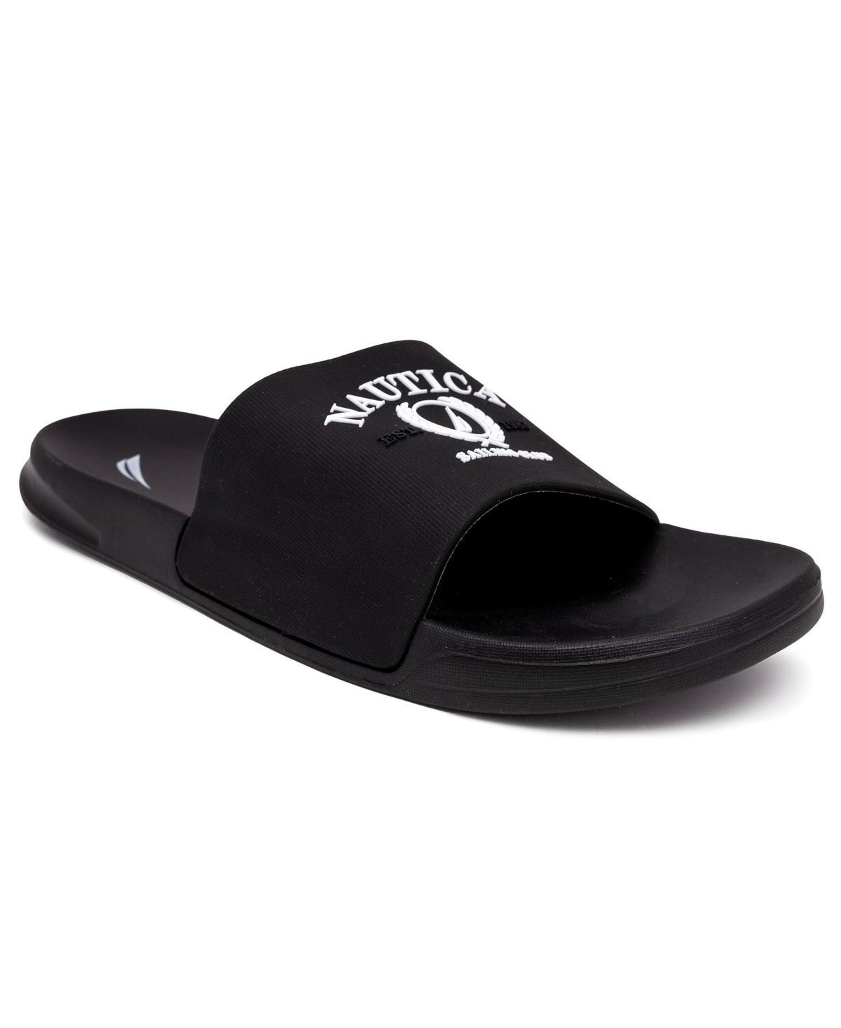 Nautica Mens Porter 3 Pool Slip On Slides - Navy Product Image