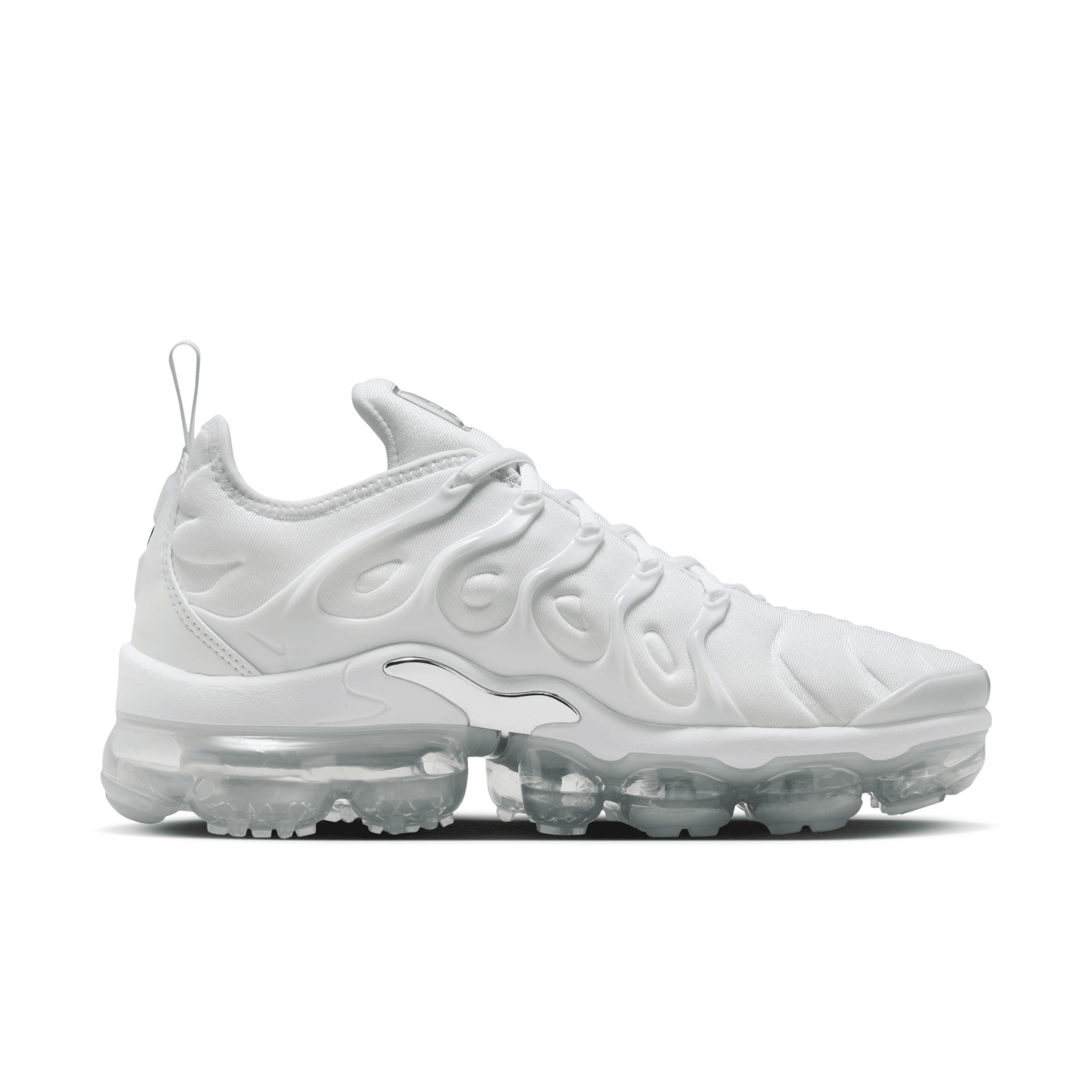 Nike Womens Air Vapormax Plus - Running Shoes White/Metallic Silver Product Image