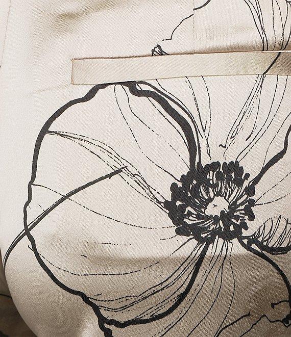 KARL LAGERFELD PARIS Satin Floral Print Wide-Leg Coordinating Pants Product Image