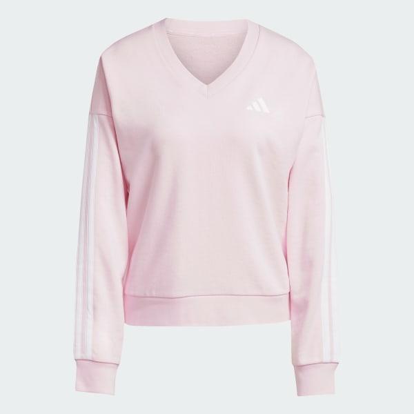 Essentials 3-Stripes French Terry V-neck Sweatshirt Product Image