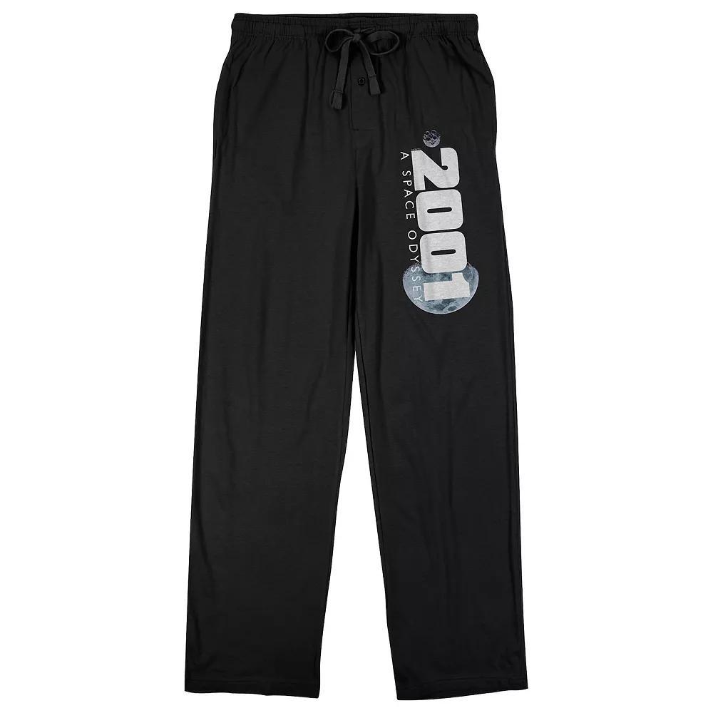 Men's 2001 A Space Odyssey Moons Pajama Pants, Size: Small, Black Product Image