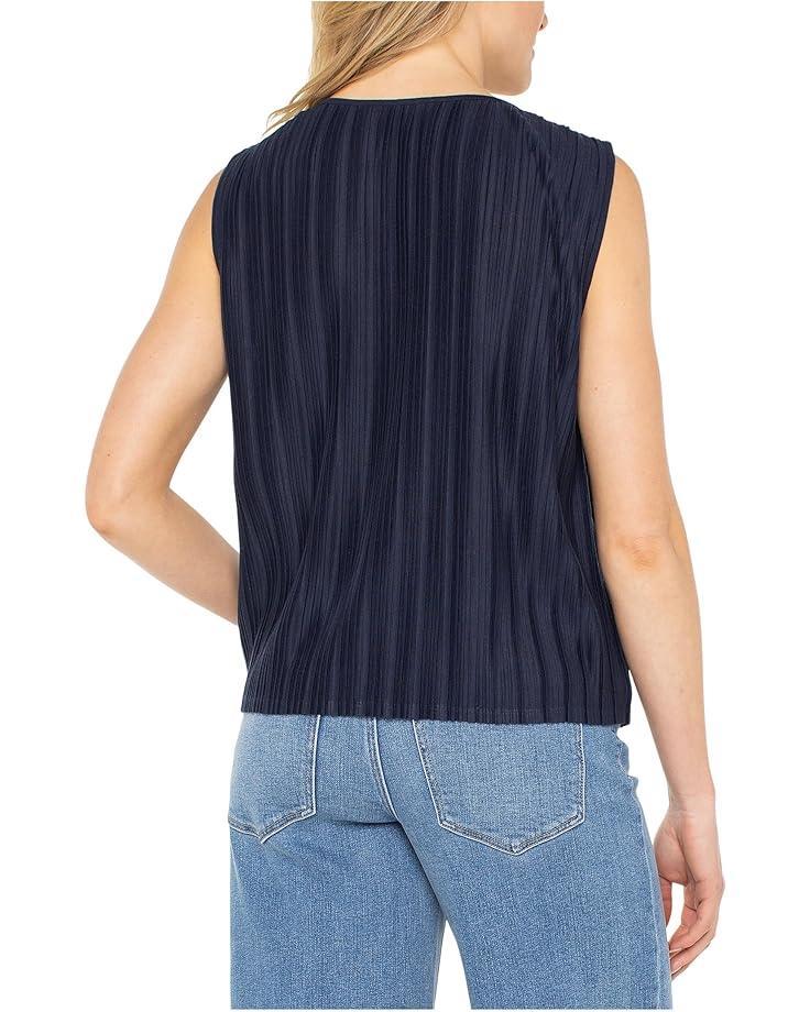 Sleeveless Cropped Shirt With Elastic at Waist Product Image