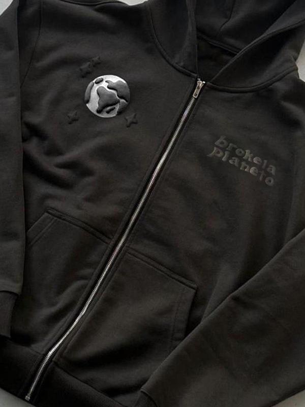 Men's Spider Web Print Oversized Hoodie Product Image