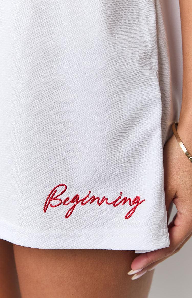 Beginning White Jersey Mini Dress Girls Product Image