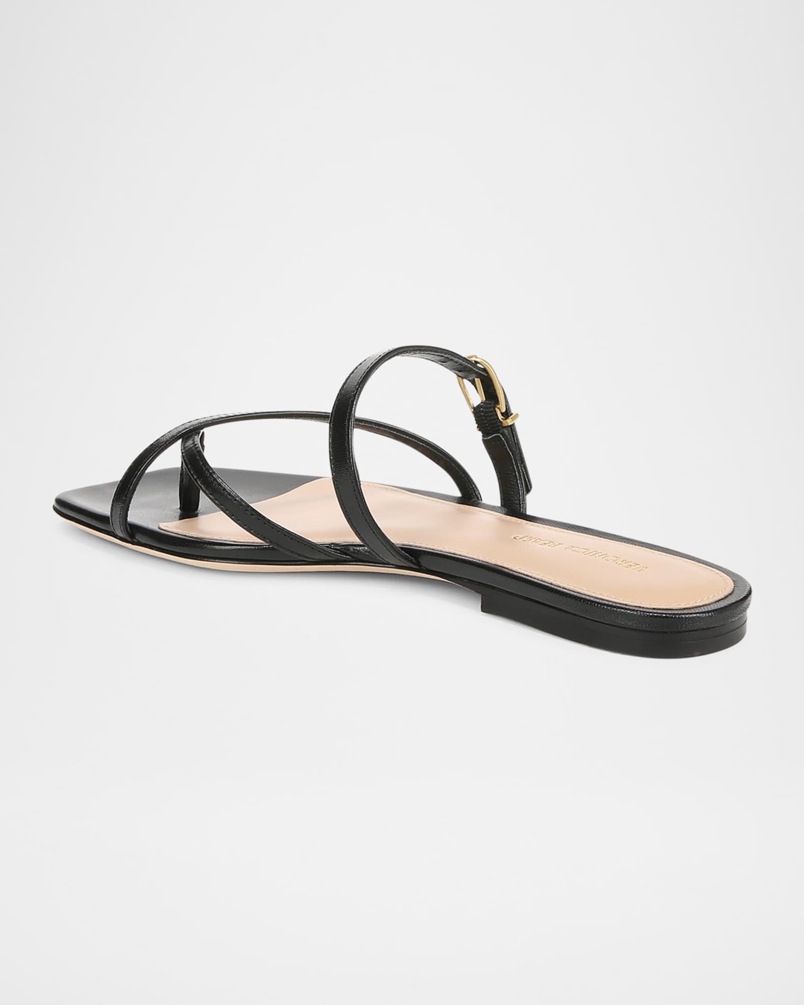 Marthe Crisscross Buckle Flat Slide Sandals Product Image
