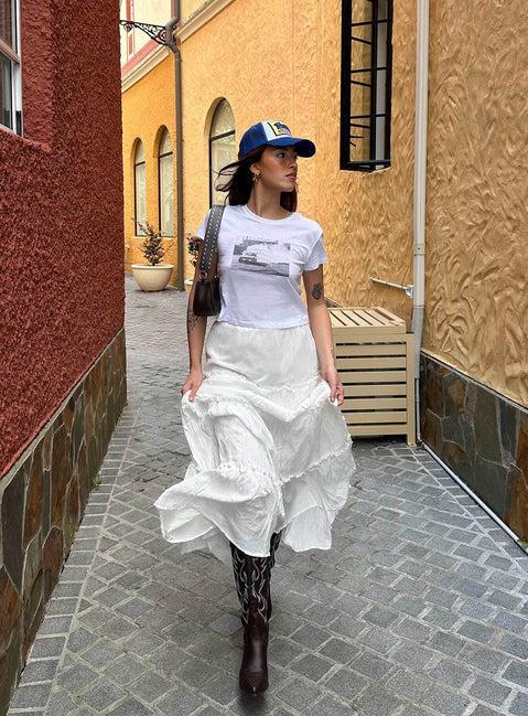 Miriah Maxi Skirt White Petite Product Image